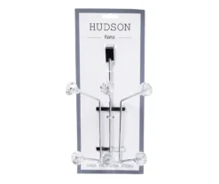 Hudson Home Chrome Crystal Over-The-Door 6-Hook Rack