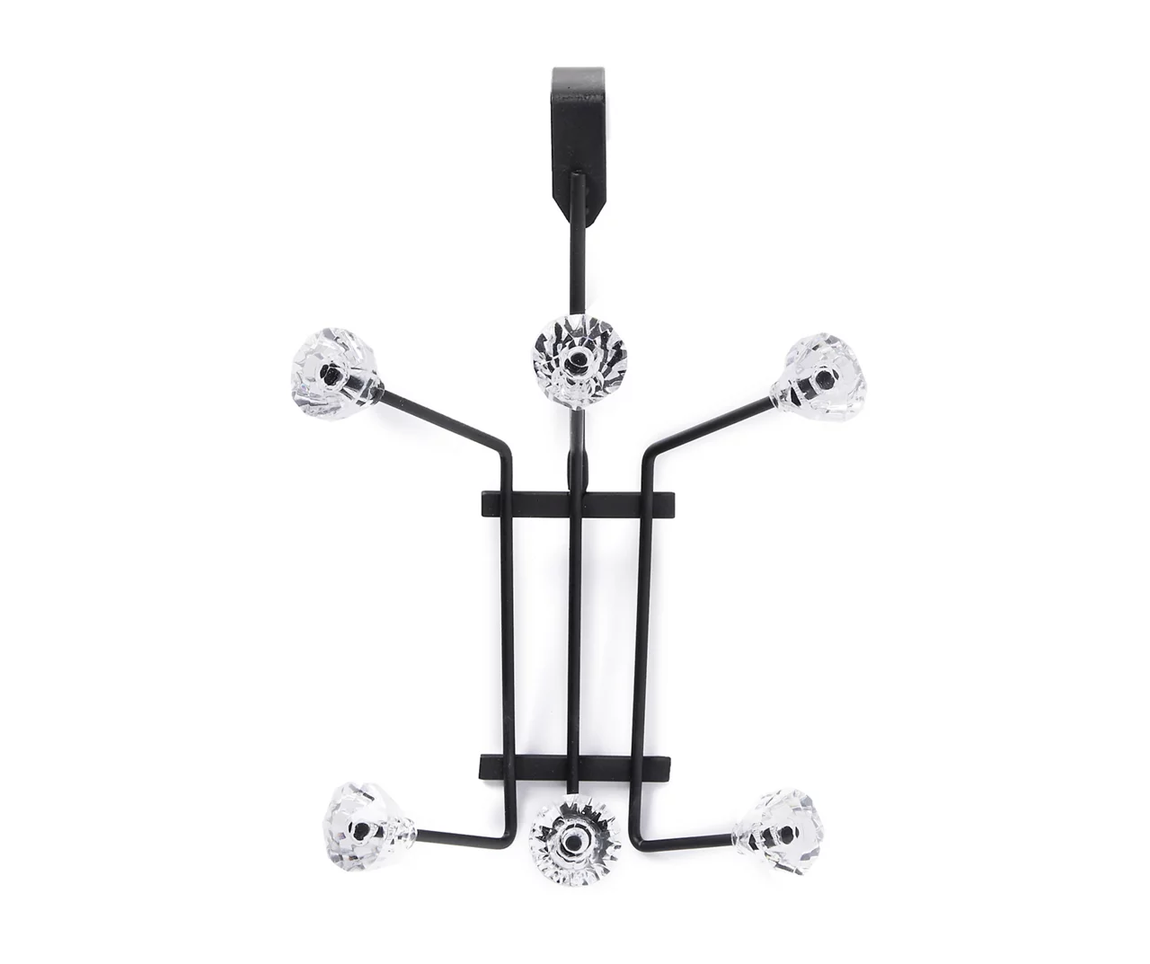 Hudson Home Black Crystal Over-The-Door 6-Hook Rack 2 Hudson Home Black Crystal Over-The-Door 6-Hook Rack - Image 2
