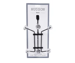 Hudson Home Black Crystal Over-The-Door 6-Hook Rack