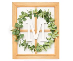 Monogram Framed Windowpane Plaque With Greenery Wreath 12 Monogram Framed Windowpane Plaque With Greenery Wreath -Cuisinart Store 810544121