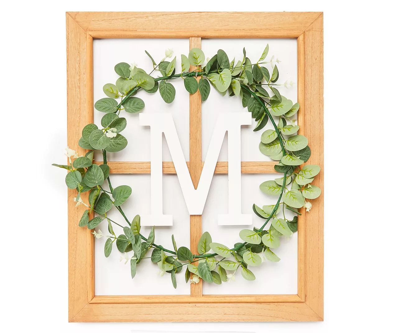 Monogram Framed Windowpane Plaque With Greenery Wreath 5 Monogram Framed Windowpane Plaque With Greenery Wreath - Image 5