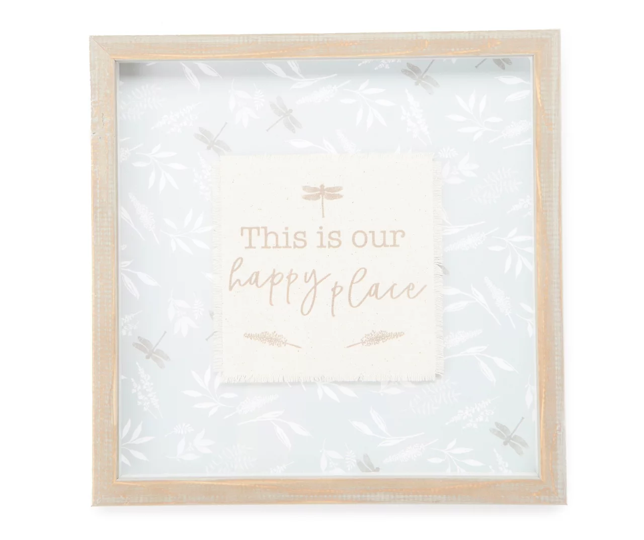 "This Is Our Happy Place" Blue & Brown Dragonfly Botanical Framed Wall Plaque 1 "This Is Our Happy Place" Blue & Brown Dragonfly Botanical Framed Wall Plaque