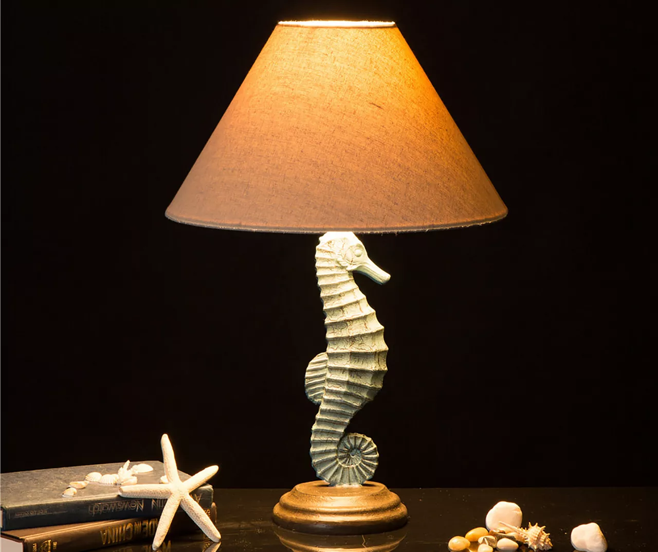 Brown & Blue Seahorse Table Lamp 5 Brown & Blue Seahorse Table Lamp - Image 5
