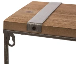 Natural Brown & Black Cross-Bar Wall Shelf, (31.5") -Cuisinart Store 810546436 5