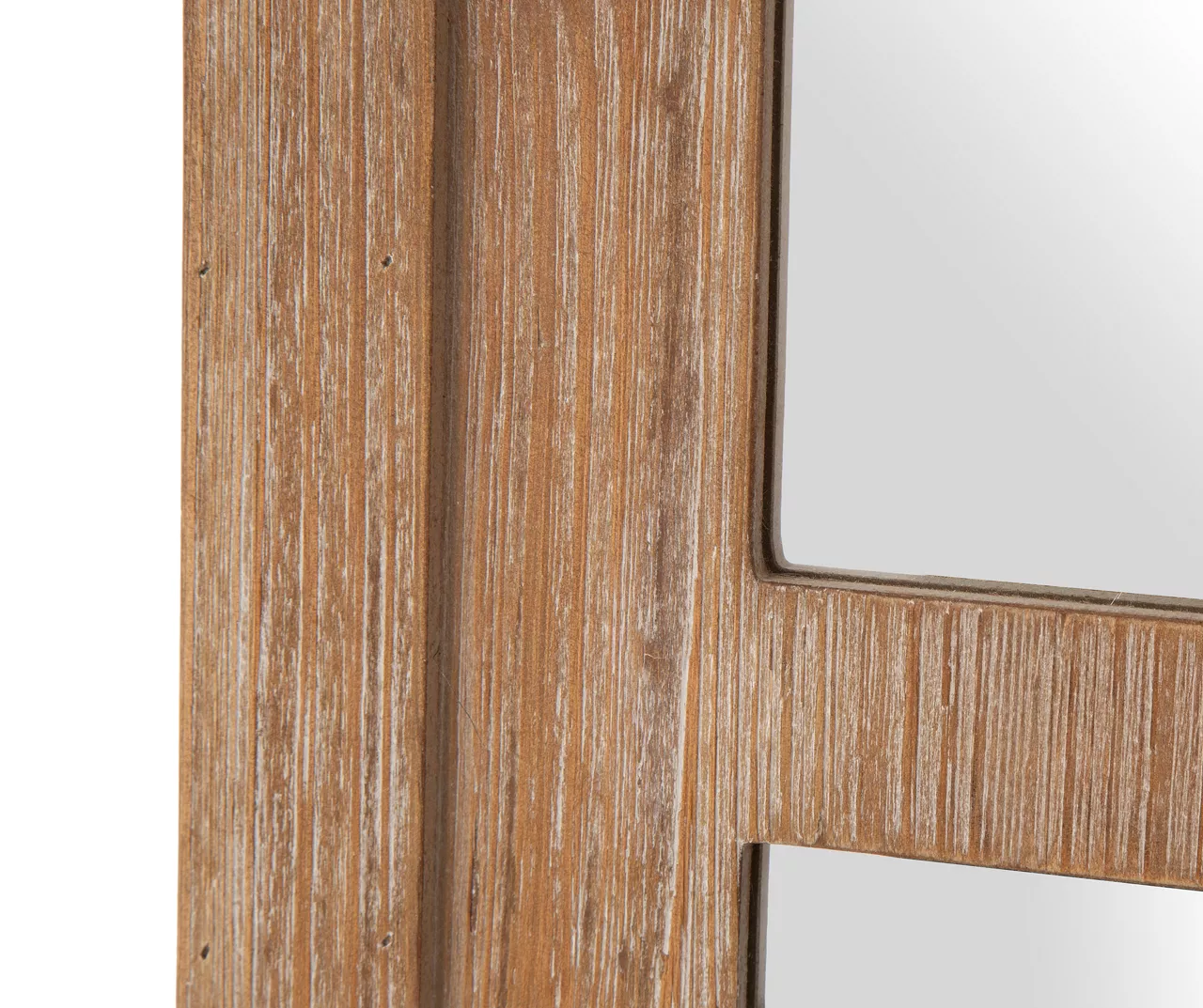 Natural Brown Arching Windowpane Wall Mirror, (40.16") 5 Natural Brown Arching Windowpane Wall Mirror, (40.16") - Image 5