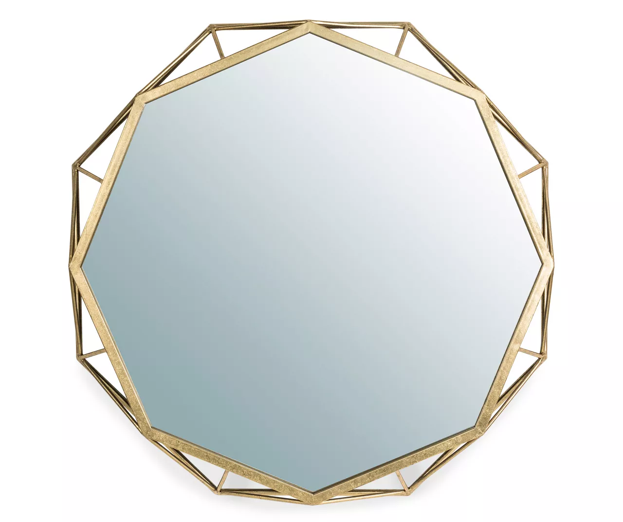 Gold Octagon Geometric-Border Wall Mirror, (28.15") 1 Gold Octagon Geometric-Border Wall Mirror, (28.15")
