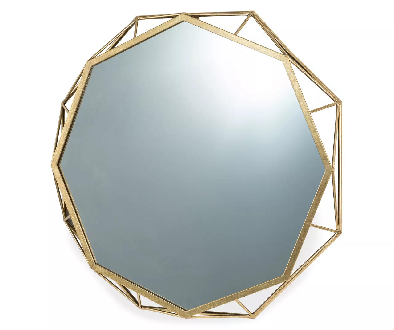 Gold Octagon Geometric-Border Wall Mirror, (28.15") 2 Gold Octagon Geometric-Border Wall Mirror, (28.15") - Image 2