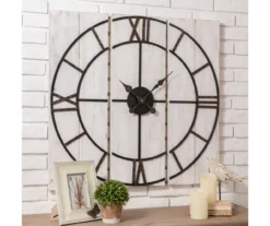 Black & White Distressed Roman Numeral 3-Piece Farmhouse Wall Clock Set, (31.5") 11 Black & White Distressed Roman Numeral 3-Piece Farmhouse Wall Clock Set, (31.5") -Cuisinart Store 810546473 4