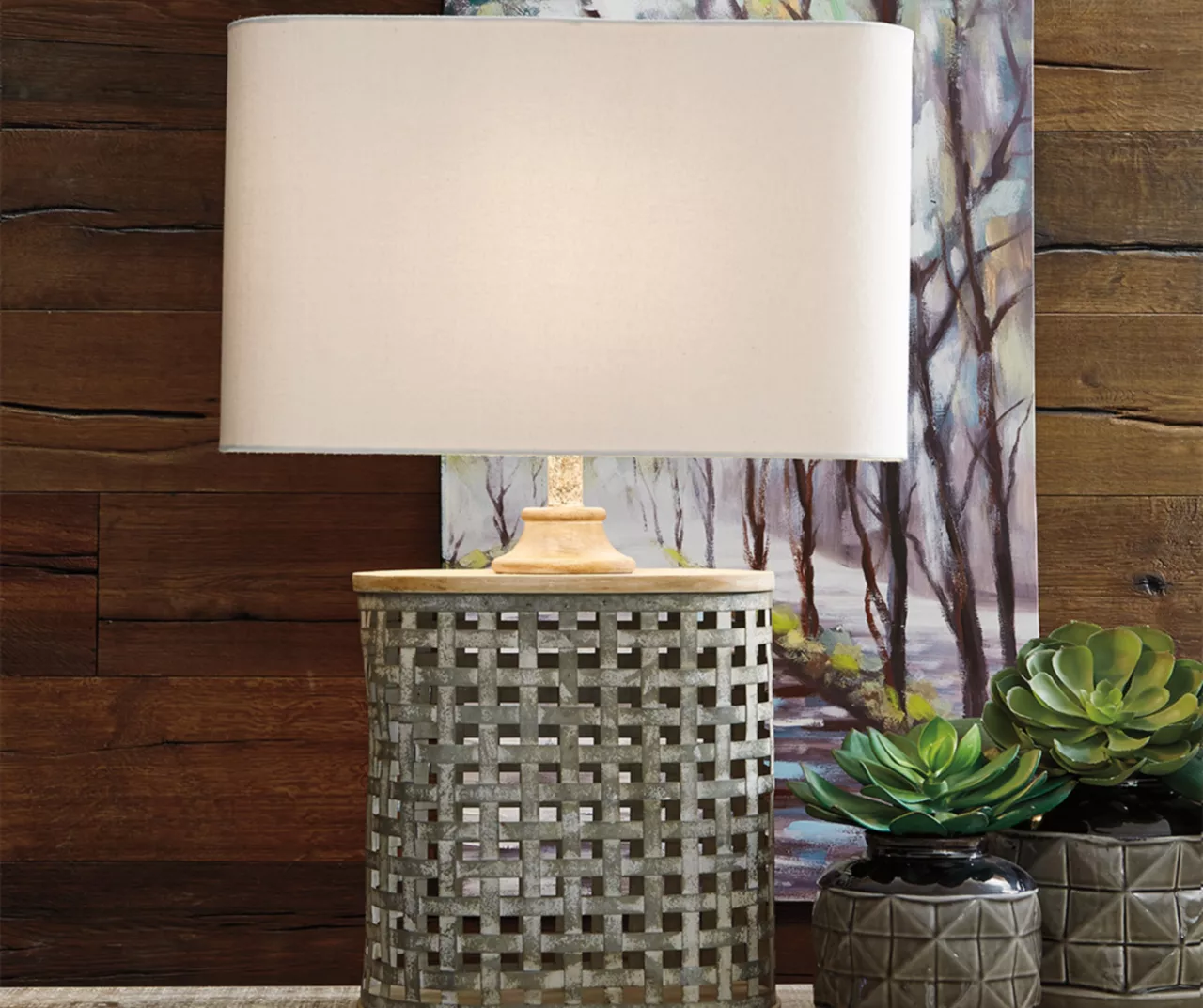 Gray Basketweave Deondra Table Lamp 2 Gray Basketweave Deondra Table Lamp - Image 2