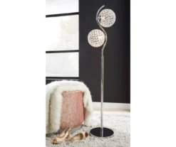 Silver-Finish & Clear Winter Ball Floor Lamp