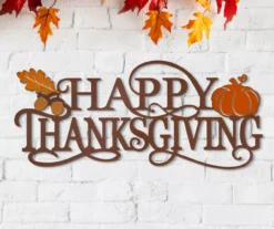 "Happy Thanksgiving" Leaves & Pumpkin Wordscript Wall Decor 11 "Happy Thanksgiving" Leaves & Pumpkin Wordscript Wall Decor -Cuisinart Store 810547795 6