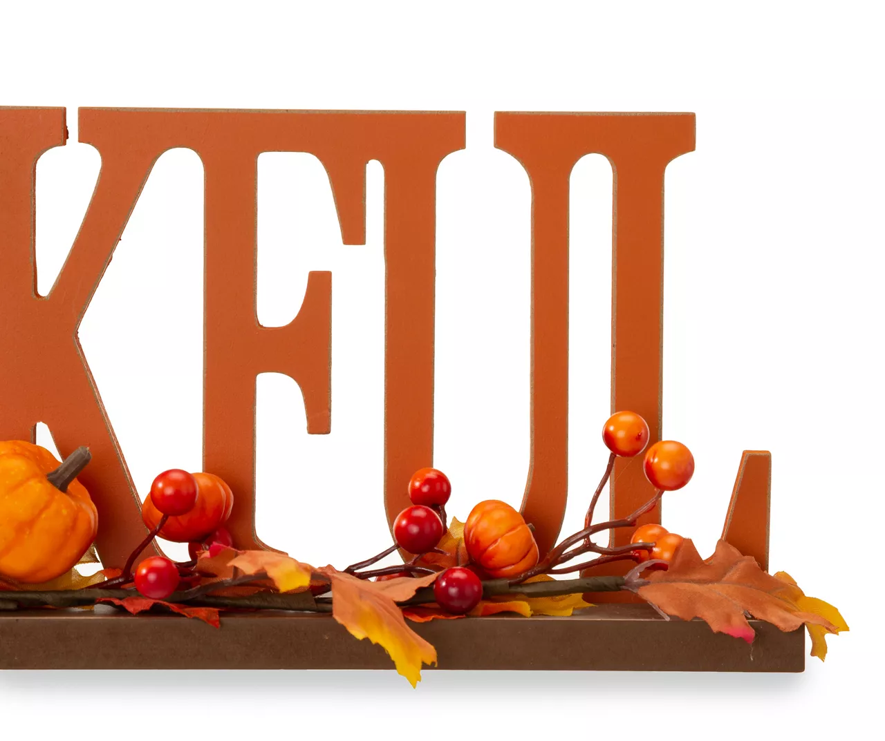 "Thankful" Pumpkin, Berries & Leaves Wordscript Tabletop Decor 4 "Thankful" Pumpkin, Berries & Leaves Wordscript Tabletop Decor - Image 4