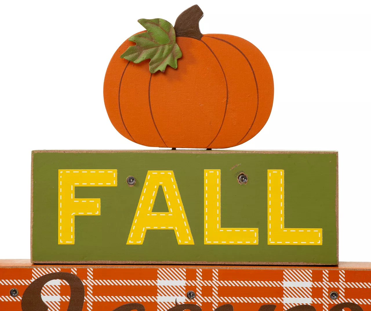"Fall, Leaves, Pumpkin" Pumpkin & Letter Block LED Tabletop Decor 4 "Fall, Leaves, Pumpkin" Pumpkin & Letter Block LED Tabletop Decor - Image 4