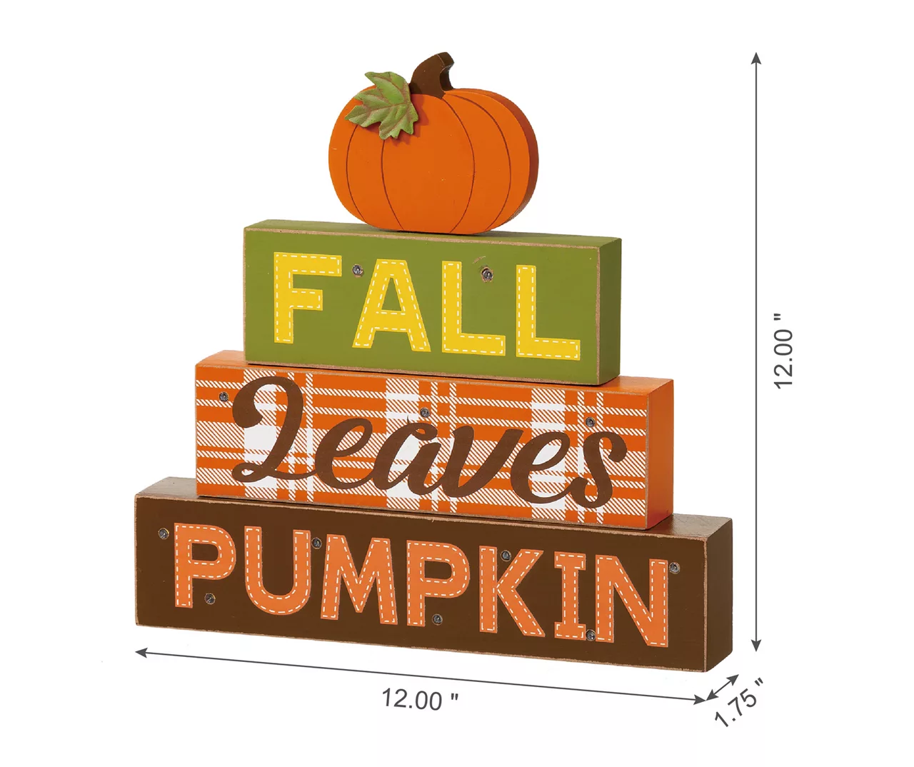 "Fall, Leaves, Pumpkin" Pumpkin & Letter Block LED Tabletop Decor 7 "Fall, Leaves, Pumpkin" Pumpkin & Letter Block LED Tabletop Decor - Image 7