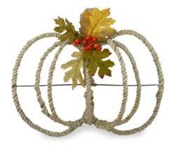 Northlight Leaf & Berry Rope Pumpkin Wall Decor