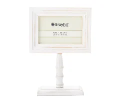Whitewash Pedestal Picture Frame, (4" X 6")