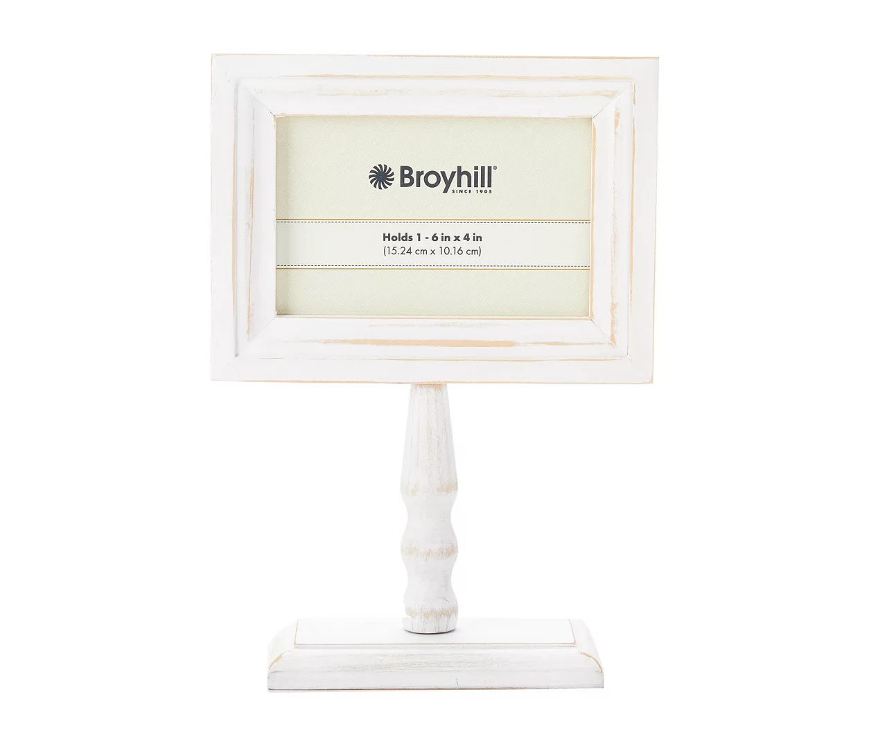 Whitewash Pedestal Picture Frame, (4" X 6") 1 Whitewash Pedestal Picture Frame, (4" X 6")