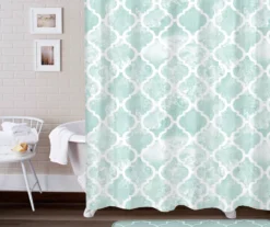 Montague Aqua & White Quatrefoil Lattice 14-Piece Bath Set