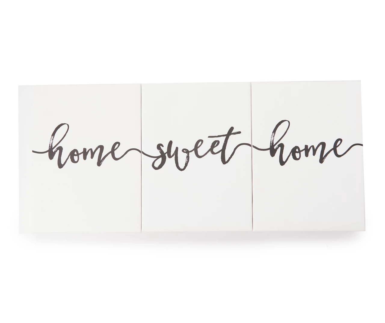 "Home Sweet Home" White & Black Triptych Canvas 1 "Home Sweet Home" White & Black Triptych Canvas