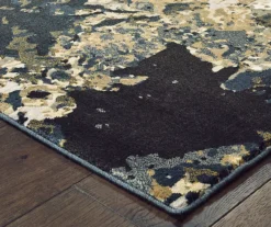 Bocleah Navy & White Distressed Textured Area Rug, (5.3' X 7.6') -Cuisinart Store 810551247 1