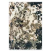 Bocleah Navy & White Distressed Textured Area Rug, (5.3' X 7.6')