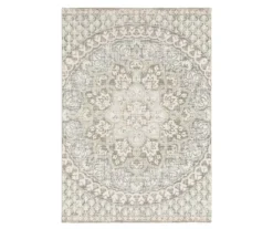 Capecca Gray & Tan Abstract Area Rug, (6.7' X 9.6')