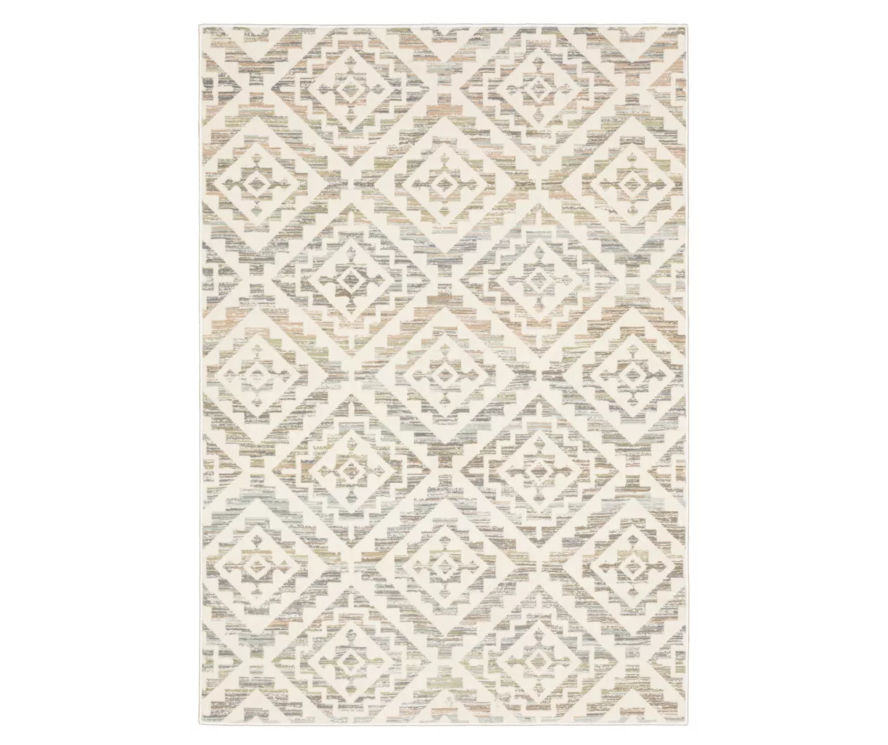 Capeita White & Earth-Tone Geometric Area Rug 3 Capeita White & Earth-Tone Geometric Area Rug - Image 3