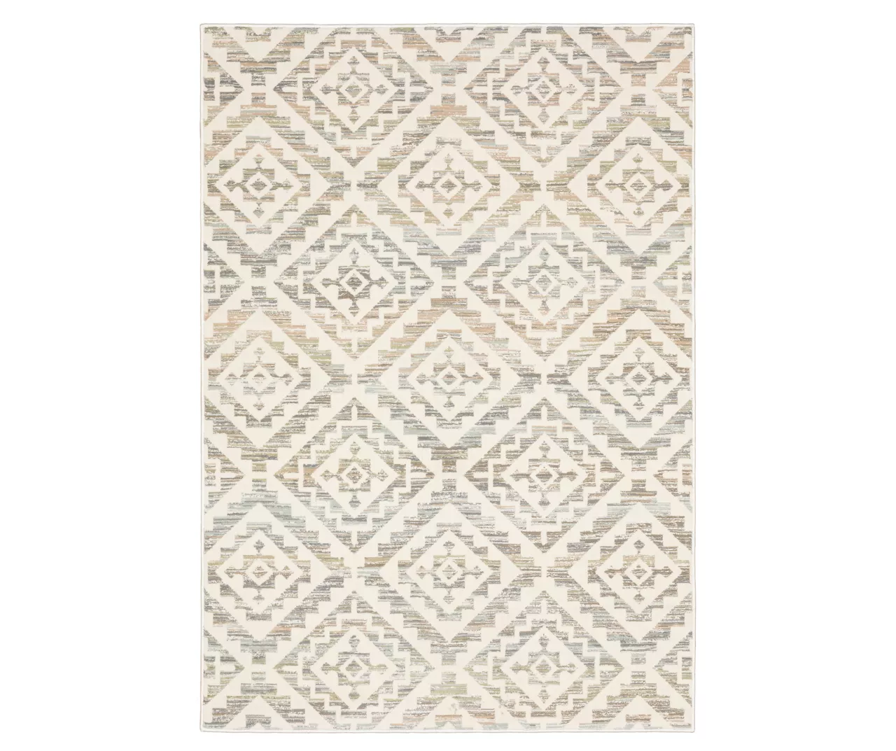 Capeita White & Earth-Tone Geometric Area Rug 5 Capeita White & Earth-Tone Geometric Area Rug - Image 5