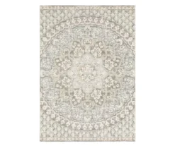 Capetah Ivory Floral Area Rug, (3.1' X 5.5')