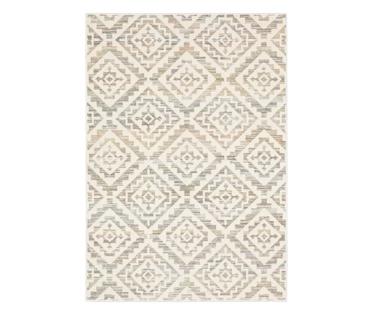 Capeita White & Earth-Tone Geometric Area Rug 1 Capeita White & Earth-Tone Geometric Area Rug