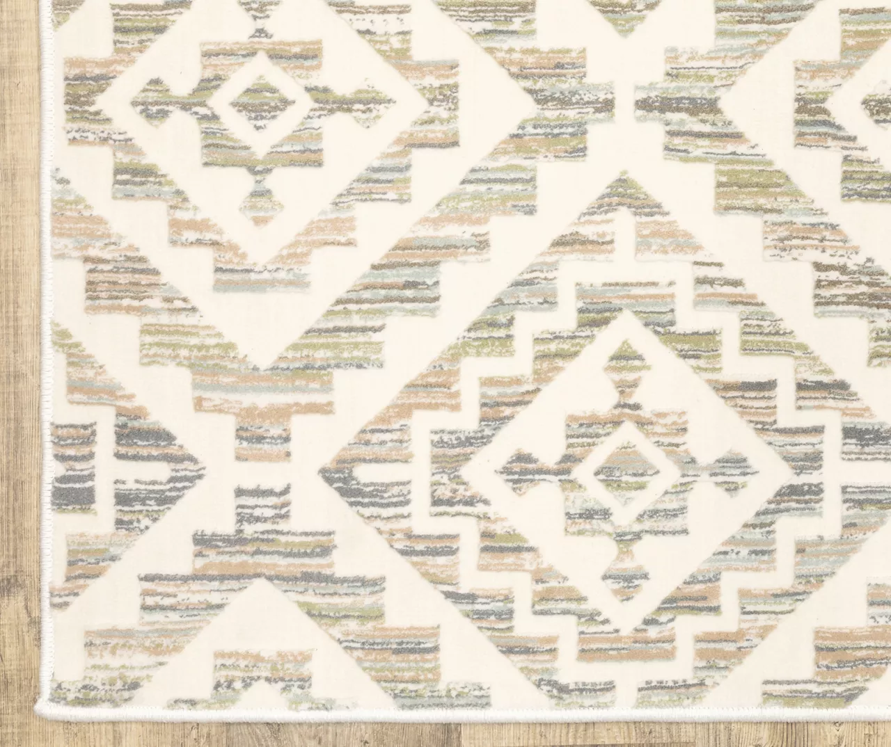 Capeita White & Earth-Tone Geometric Area Rug 7 Capeita White & Earth-Tone Geometric Area Rug - Image 7