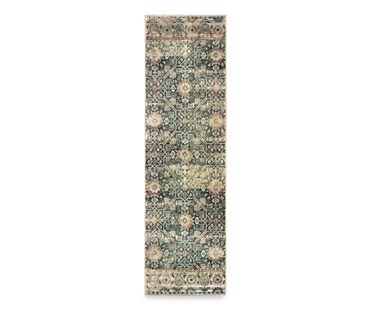 Raleek Blue & Ivory Geometric Area Rug 2 Raleek Blue & Ivory Geometric Area Rug - Image 2
