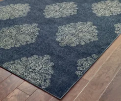 Paslie Blue Floral Pattern Area Rug -Cuisinart Store 810551446 2