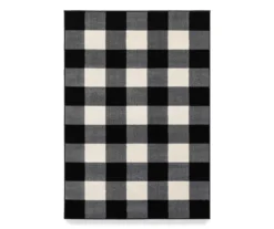 Geoffri Black & White Plaid Area Rug -Cuisinart Store 810551451