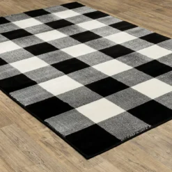 Geoffri Black & White Plaid Area Rug -Cuisinart Store 810551453 101