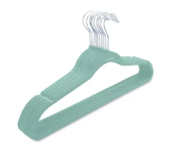 Dark Teal Rubberized Slim Hangers, 10-Pack