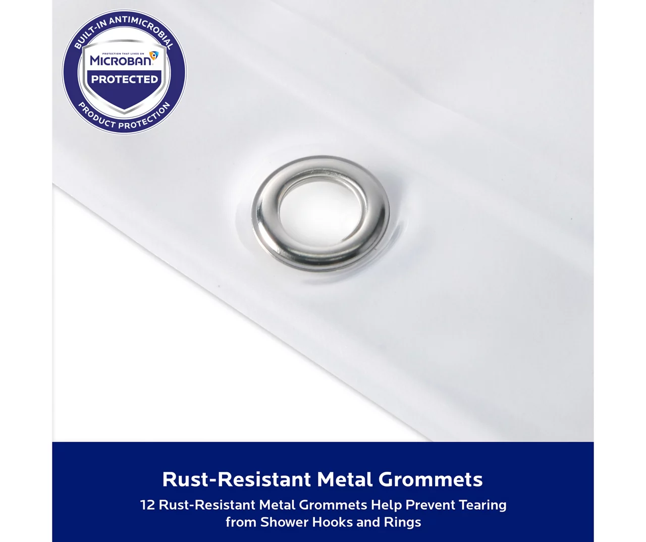 Clear Heavyweight Microban PEVA Shower Liner 6 Clear Heavyweight Microban PEVA Shower Liner - Image 6