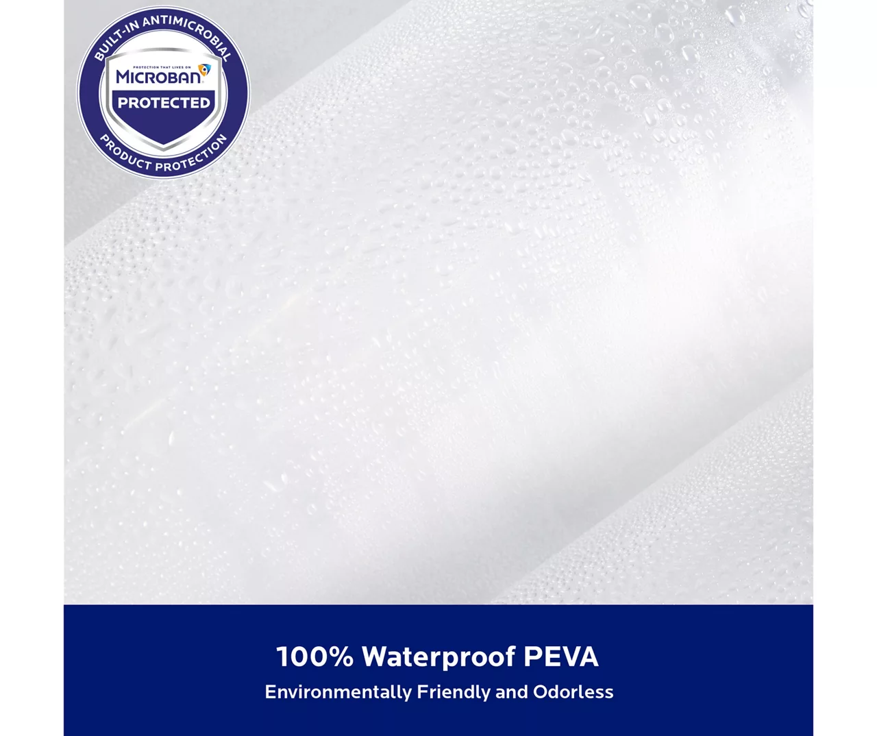 Clear Heavyweight Microban PEVA Shower Liner 7 Clear Heavyweight Microban PEVA Shower Liner - Image 7