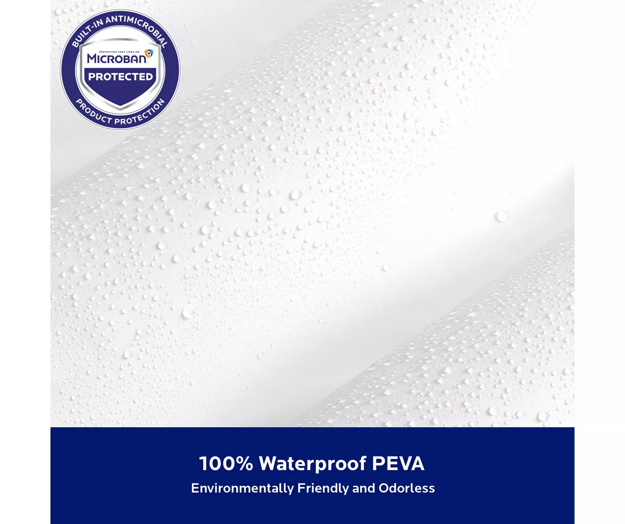 White Heavyweight Microban PEVA Shower Liner 7 White Heavyweight Microban PEVA Shower Liner - Image 7