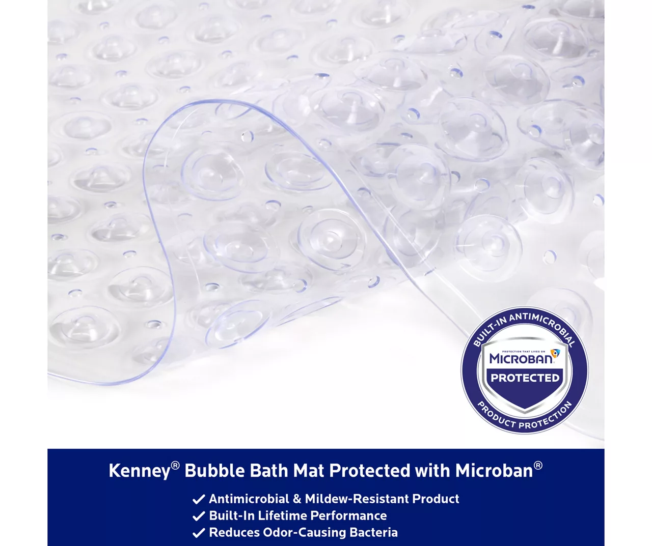 Clear Bubble Microban PVC Bath Mat 3 Clear Bubble Microban PVC Bath Mat - Image 3
