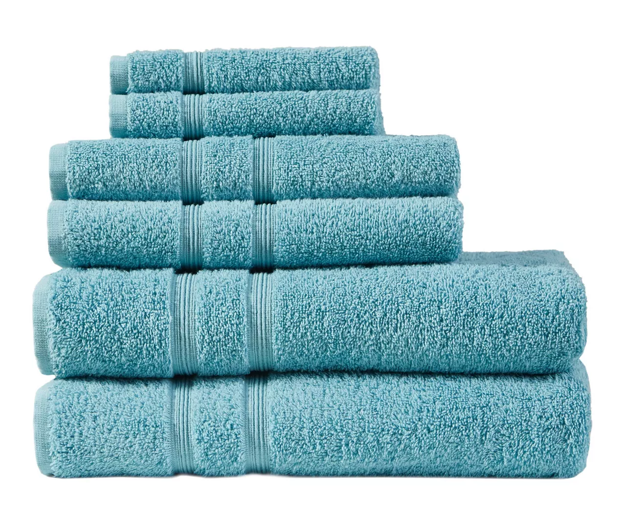 Aegan Aqua Turkish Cotton 6-Piece Towel Set 1 Aegan Aqua Turkish Cotton 6-Piece Towel Set