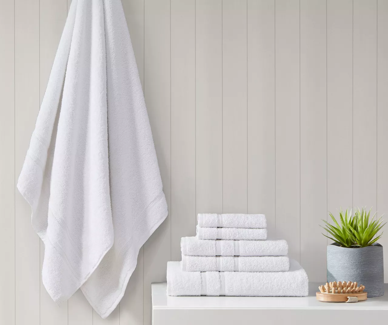 Aegan White Turkish Cotton 6-Piece Towel Set 2 Aegan White Turkish Cotton 6-Piece Towel Set - Image 2