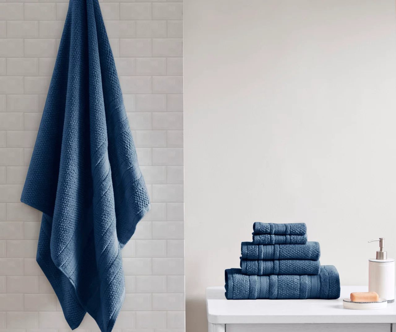 Blue Roman Lattice-Stripe 6-Piece Towel Set 2 Blue Roman Lattice-Stripe 6-Piece Towel Set - Image 2