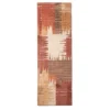 Brown & Red Abstract Patchwork Runner, (20" X 60")