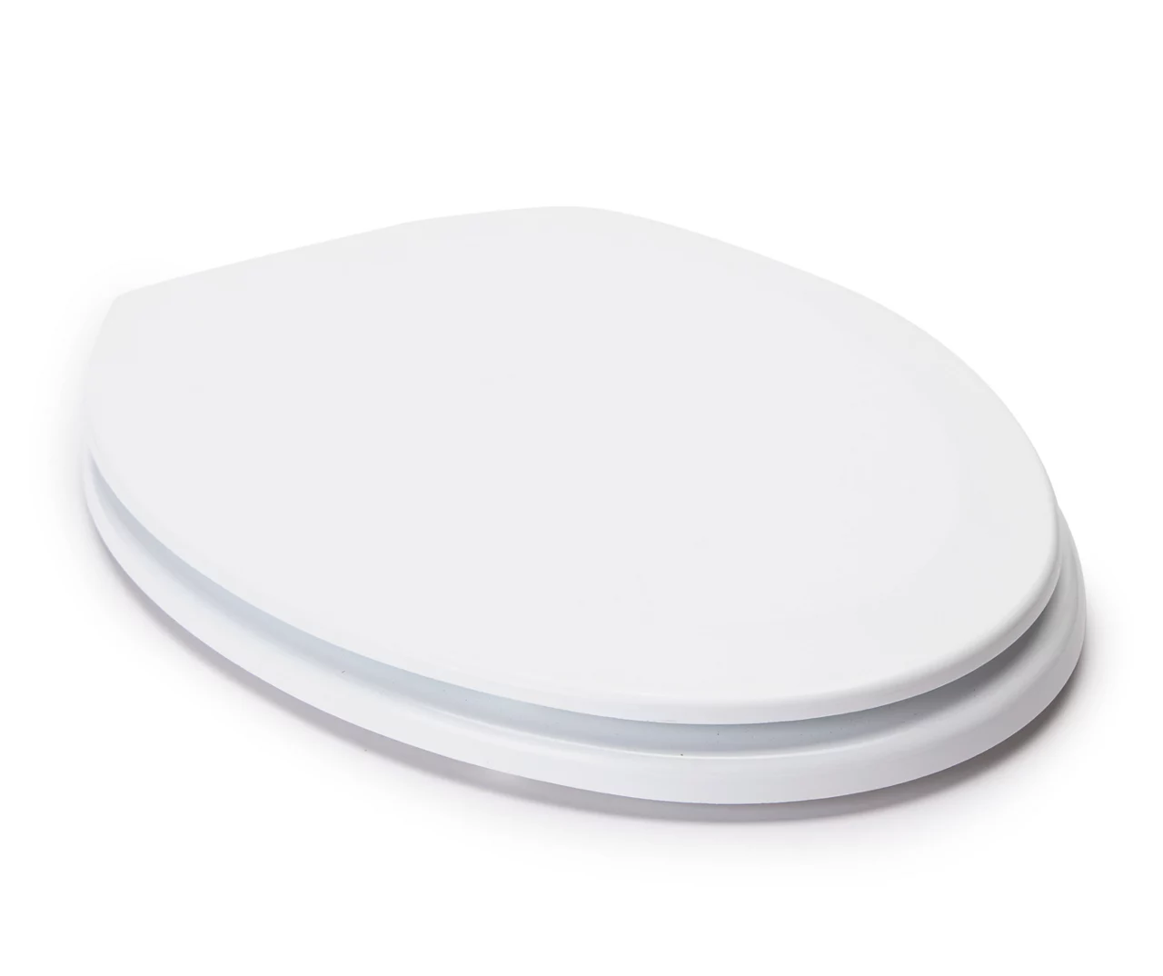 White Oblong Wood Toilet Seat 2 White Oblong Wood Toilet Seat - Image 2