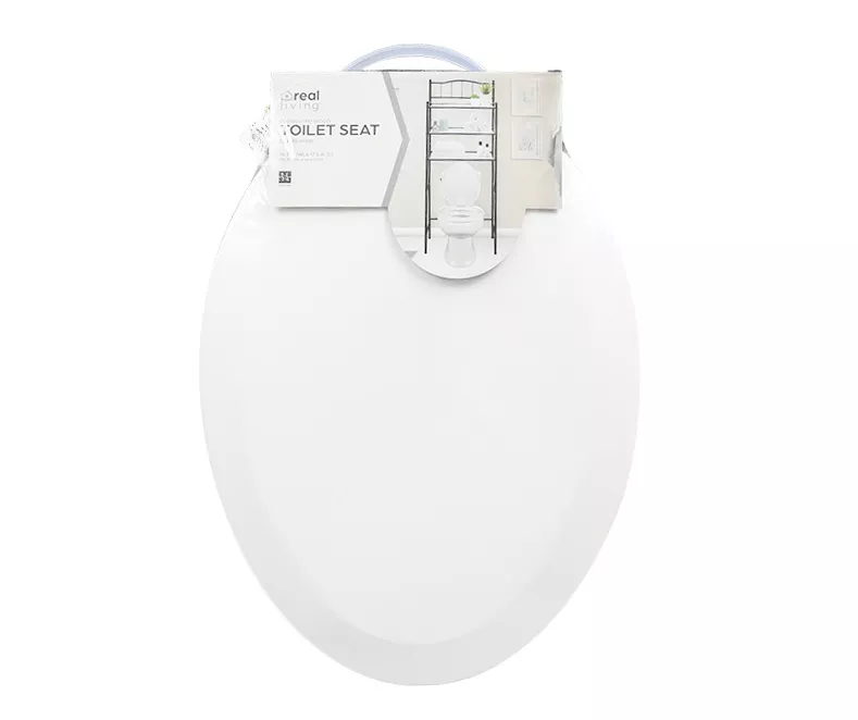 White Oblong Wood Toilet Seat 10 White Oblong Wood Toilet Seat - Image 10