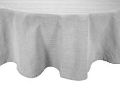 Cuisinart High-Rise Gray Texture-Stripe Fabric Tablecloth