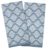 Cuisinart Corsair Blue Striped Diamond Lattice Kitchen Towel, 2-Pack
