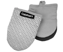 Cuisinart High-Rise Gray & White Dot & Dash Pattern Mini Oven Mitt, 2-Pack
