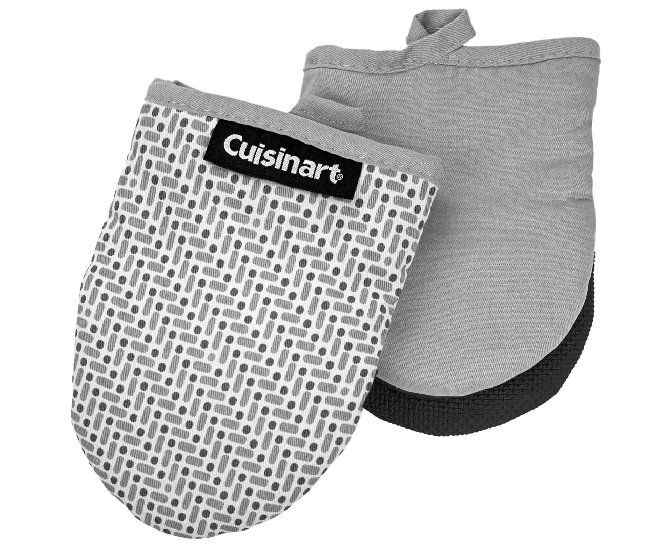 Cuisinart High-Rise Gray & White Dot & Dash Pattern Mini Oven Mitt, 2-Pack 1 Cuisinart High-Rise Gray & White Dot & Dash Pattern Mini Oven Mitt, 2-Pack